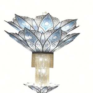 Lustre marocain européen moderne pour l'éclairage intérieur Lobby de luxe Chambre d'hôtel longue installation de projet de pierre télécommandée - Product Image 3