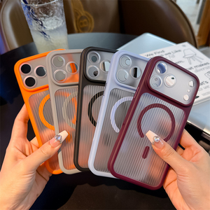 เคสกันกระแทกแบบลายริ้วผิวด้าน สำหรับ iPhone 17 16 15 14 17 Pro Max, เคสแม่เหล็กสำหรับ iPhone 17 ลายริ้ว - Product Image 1