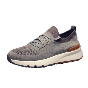 Baskets en laine tricotées style luxe 2025 pour hommes, semelle souple en TPU, confortables, antidérapantes, tendance mode, respirantes en maille - Product Image 2