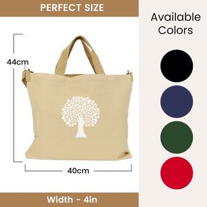 Custom Eco-friendly <b>Tree</b> Print Canvas Tote <b>Bag</b> with Adjustable Shoulder Strap Multi-color Reusable Daily Use Gift Shopping <b>Bag</b> - Product Image 3