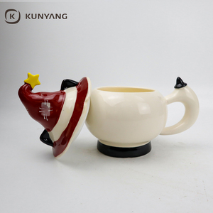 Taza de Café de Cerámica con Tapa de Sombrero de Mago 3D, Taza de Té de Porcelana con Dibujos Animados Navideños, Apta para Microondas, con Logotipo Personalizado, Venta al por Mayor, Regalo Navideño - Product Image 3