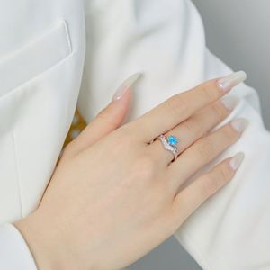 Dylam Stunning Elegant Design 925 Sterling <b>Silver</b> 5A Cubic Zirconia Synthetic <b>Opal</b> Crown <b>Ring</b> Jewelry Gifts for Women - Product Image 6