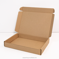 Boîtes en carton ondulé brun recyclé en stock, 2 mm d'épaisseur, format plat, petite taille, avec pelliculage mat et revêtement UV