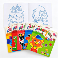 Livre de coloriage personnalisé pour enfants, reliure piquée à cheval, motifs de dessins animés, livre d'activités de dessin à faible coût pour enfants, papier éducatif et d'apprentissage 8