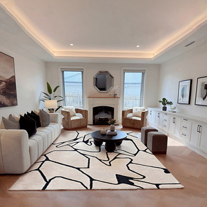 <span class=keywords><strong>Tapis</strong></span> en laine moderne simple <span class=keywords><strong>de</strong></span> conception italienne originale, noir et blanc, <span class=keywords><strong>grand</strong></span> <span class=keywords><strong>tapis</strong></span> <span class=keywords><strong>de</strong></span> salon avec motif abstrait - Product Image 3