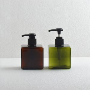 Màu Xanh lá cây hổ phách nhựa 250ml 8 ounce vuông khách sạn Gel tắm cơ thể dầu chai nhựa Lotion cơ thể rửa chất lỏng xà phòng bơm chai - Product Image 4