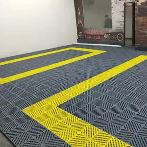 Eco friendly Plastic Flooring Anti Slip Interlocking Drainage Garage Floor Tiles Rubber 400*400*18mm