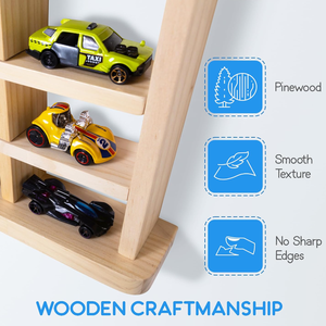 Đơn Lập Hoặc Treo Xe Kệ Đồ Chơi Bằng Gỗ Xe Hiển Thị Kệ Giữ 50 Xe Matchbox & Hot Bánh Xe Hiển Thị Wall Mount - Product Image 3