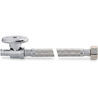 KLOE 820324-02 Robinet d'angle à raccord rapide 1/2 po FIP, connecteur de robinet en acier inoxydable SUS304, tuyau flexible métallique tressé sans plomb CUPC