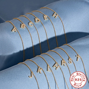 Bracelet en Argent Sterling S925 Créatif et Polyvalent avec Zircon, Lettre Initiale 26 Lettres, Style Coréen, Sertie de Diamants, Bijou de Main - Product Image 3