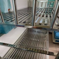 Lits superposés en acier inoxydable à double étage avec échelle pour dortoirs scolaires, usines et chantiers de construction