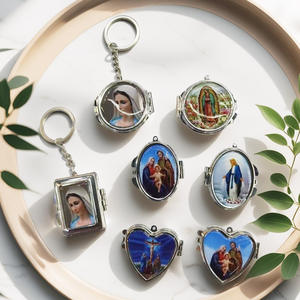 KOMI Religieux Cadre Photo Porte-clés Photo Photo Insert Jésus Sainte Famille Vierge Marie Pendentifs pour DIY Collier Porte-clés - Product Image 6