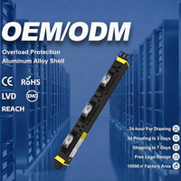 Casing Aluminium Tahan Api Keamanan Tinggi 3 Outlet Saklar Tunggal PDU untuk Kabinet Jaringan Ruang Server Rak Penyimpanan Data