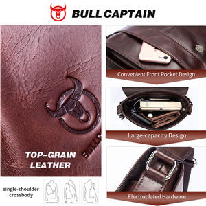 กระเป๋าหนังแท้ BULLCAPTAIN แฟชั่นสะพายไหล่ กระเป๋าเดินทาง กระเป๋าสะพายข้างผู้ชาย - Product Image 3