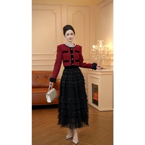 9138 [<span class=keywords><strong>Greo</strong></span> Classic] Abito Invernale Europeo Traslucido per Capodanno con Perline in Rete e Design Slim-Fit a Vita Alta - Product Image 4