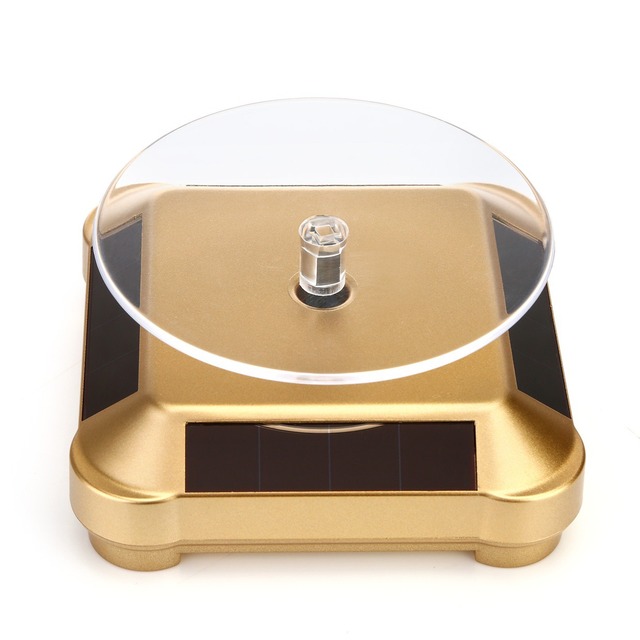 Environmental Portable Easy Rotating Display Stand LED Rotatable Turntable for Jewelry Solar Powered