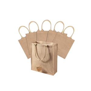 Jute Shopping <b>Bag</b> <b>Medium</b> <b>Size</b> Top Handle Gift <b>Bag</b> Natural Color Hand Length Handle Made In Bangladesh - Product Image 1