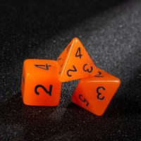 Jeu de dés polyédriques orange radieux et solides, 7 pièces, pour jeux de rôle de table dynamiques, en acrylique durable, pour la plateforme de jeu