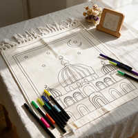 Meilleur tapis de prière islamique de voyage avec support en polyester et jute, lavable pour usage domestique, cadeau spirituel pour enfants, Ramadan Moubarak, pour les musulmans