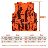 Gilet d'Extérieur pour Hommes, Gilet de Chasse Camo Orange Multi-Poches M-4XL