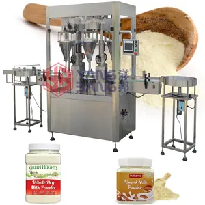 YB Auger Filler Spices Chili Coffee Milk Powder Jar Automatic Bottle Screw Powder Filling Machine Capping Labeling Packing Line