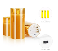 Kanlong Vente en gros Ampoules scintillantes à flamme réelle 3d Ensemble sans flamme de 3 bougies électroniques à LED Télécommande à commande lumineuse