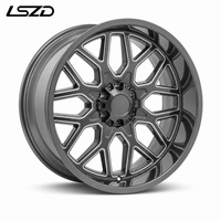Jantes LSDZ 20 22 pouces Flow Formed 5x127 6x139.7 8x180 à motif géométrique pour camions F150 Silverado RAM Jeep HD