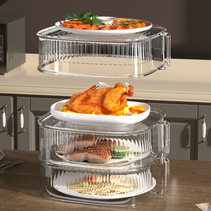 Multi Layer Food Cover Cylinder Clip On Dustproof Storage Container For Kitchen Leftovers Dishes - Product Image 4