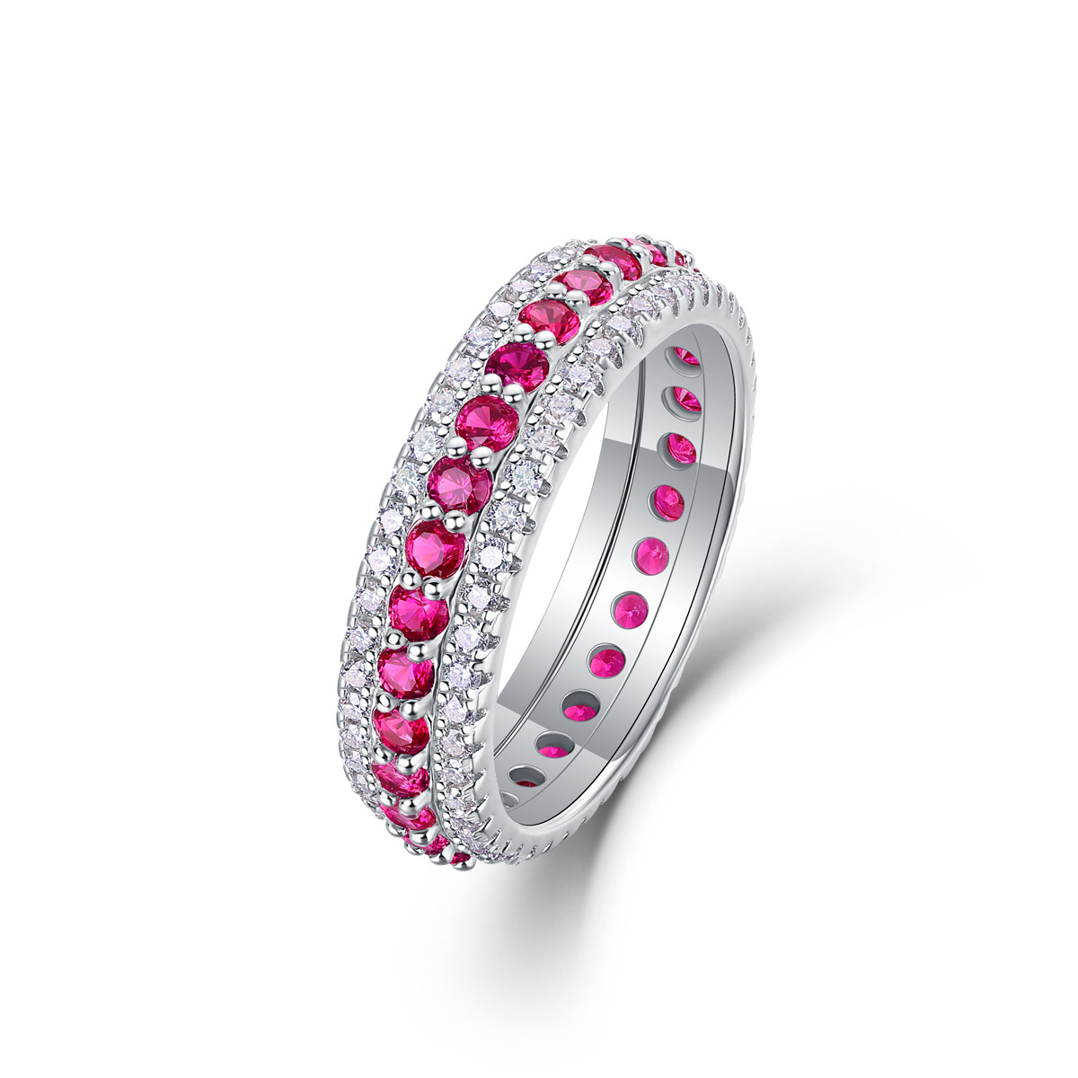 Moissanite + diamant Lad rouge + R13967