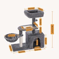 Arbre à chat pour petits chats, tour de chat en peluche avec grand condo pour chat, hamac profond et griffoir pour chat en sisal pour chatons