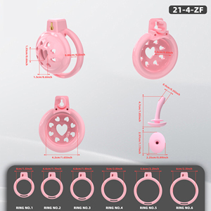 Jolie cage de chasteté rose pour homme, équipement de bondage du pénis, cage à pénis, jouets pour adultes avec verrou invisible, jouets sexuels BDSM pour hommes - Product Image 2