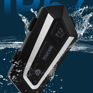 Intercom Bluetooth T12 pour casque, 2 motards, 1000 m, IP67, BT 5.3, suppression du bruit DSP, stéréo <span class=keywords><strong>Hi</strong></span>-<span class=keywords><strong>Fi</strong></span> pour <span class=keywords><strong>casques</strong></span> intégraux et demi-<span class=keywords><strong>casques</strong></span> - Product Image 3