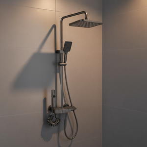 Set Doccia Cromato per Bagno con Quattro Funzioni, Miscelatore Doccia a Pioggia, <span class=keywords><strong>Rubinetteria</strong></span> Grigia con Set <span class=keywords><strong>Bidet</strong></span> - Product Image 2