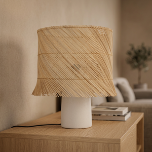 Rattan Table Lamp Handmade Mushroom Shape Nordic Floor Lamp Natural Finish Home Decoration - Product Image 2