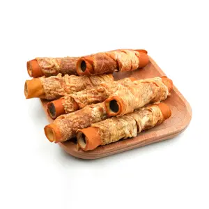 Factory Customized Wholesale Chicken Wraps Dog Chew Sticks Chicken Beef Sandwich Roll Pet Food