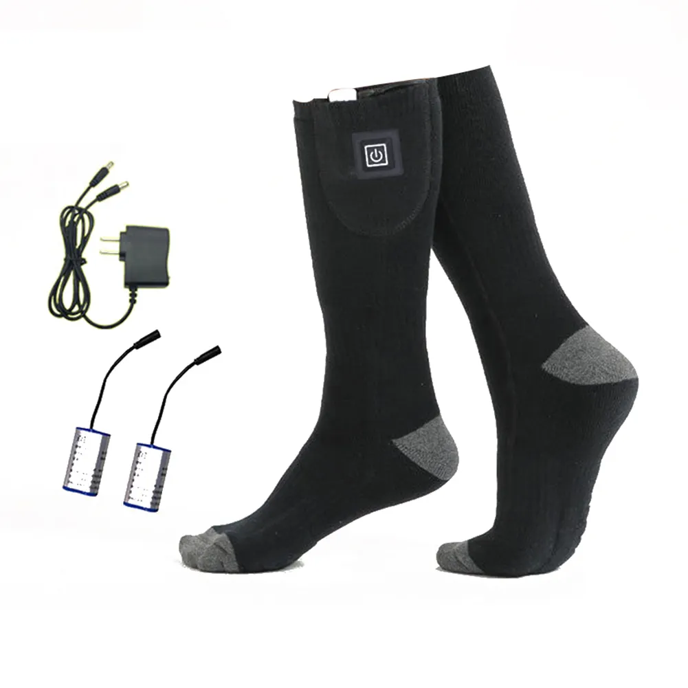 Unisex Winter Outdoor Sports 7.4V Rechargeable Battery Operated Heating Thick Electric Heated Ski Socks For Running Hiking