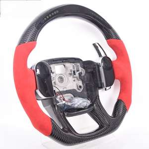 Volant en cuir et fibre de carbone pour Land <span class=keywords><strong>Rover</strong></span> <span class=keywords><strong>Range</strong></span> <span class=keywords><strong>Rover</strong></span> <span class=keywords><strong>Velar</strong></span> Sport, cuir noir, LED, ajustement universel, haute qualité - Product Image 6