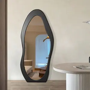 Muur Golvend Floor Volledige Vorm Spiegels Lengte Staande Onregelmatige Stand Decor Decoratieve Gebogen Grote Arch Shaped Frame Golf Spiegel