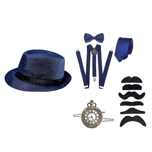 Disfraz <span class=keywords><strong>de</strong></span> Cosplay <span class=keywords><strong>de</strong></span> El Gran Gatsby, Conjunto <span class=keywords><strong>de</strong></span> Accesorios <span class=keywords><strong>de</strong></span> Gánster <span class=keywords><strong>de</strong></span> los Años 20 para Hombre, Gorra <span class=keywords><strong>de</strong></span> Reportero, Tirantes, Brazaletes, Corbata <span class=keywords><strong>de</strong></span> Moño, Envío Directo30 - Product Image 2