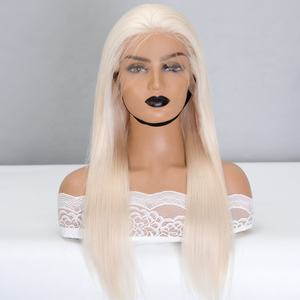 NUEVA Peluca de Cola de Caballo con Encaje HD de Nudo Único, Cabello Humano Remy Europeo Virgen, Color Rubio Blanco, Encaje Activo en la Parte Superior - Product Image 2