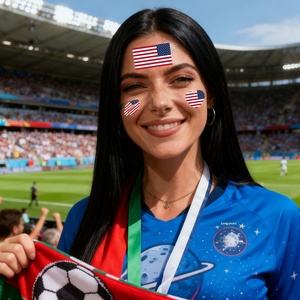 Nouveaux autocollants de tatouage pour le visage à transfert d'eau, thème drapeaux US-Canada-Mexique, pour les matchs de football, 2026 - Product Image 2