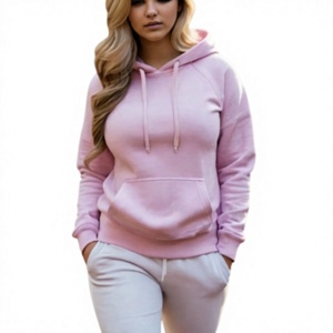 Women's Winter Hooded Fleece Hoodie 100% Cotton Solid Color Slim Fit Front Logo Casual Sweatshirt - Product Image 6