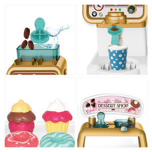 Ensemble de jeu de cuisine pour enfants, boutique de desserts en plastique avec machine à café et à boissons - Product Image 3