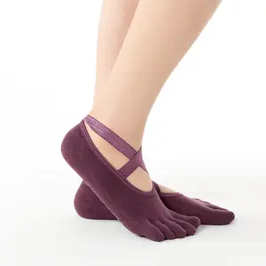 Women Invisible Silicone Non slip Breathable Absorb sweat Cotton Cross Strap Ballet Yoga Socks