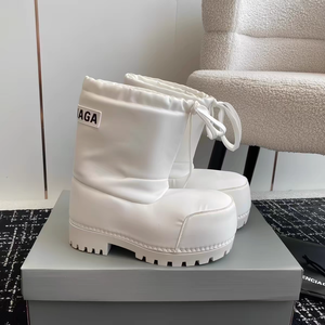 Bottes de neige épaisses blanches 2026 pour femme, imperméables, style <span class=keywords><strong>Moon</strong></span> <span class=keywords><strong>Boots</strong></span>, plateforme rembourrée, bottines d'hiver à cordon, Y2K Après-ski - Product Image 3