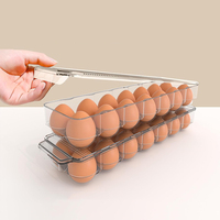 Conteneur à œufs pour réfrigérateur avec couvercle et poignée, support à œufs empilable transparent pour le rangement et l'organisation de la cuisine