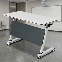 Büro-Klapptisch für Schulungen, Tragbarer Falttisch mit Rollen, Höhenverstellbar, Holz-Besprechungstisch-Set, Möbel nach Maß
