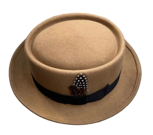 A111804 Sombrero de Fieltro de Lana 100% de Alta Calidad Personalizado al por Mayor con Decoración de Plumas, Sombrero Formal Unisex para Negocios, Gran Venta - Product Image 4