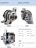 Alternateur de voiture A3TG3291AD pour Ford C-Max 1.8L Q7DA 2007 à 2010 et Ford C-Max 1.8L QQDA QQDB 2007 à 2010
