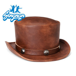 <span class=keywords><strong>Sombrero</strong></span> de Copa de Cuero Sintético Marrón Unisex Estilo <span class=keywords><strong>Sombrero</strong></span> de <span class=keywords><strong>Sombrerero</strong></span> <span class=keywords><strong>Loco</strong></span> para Adultos, Estilo de Personaje, Listo para Enviar para Escenas al Aire Libre - Product Image 3